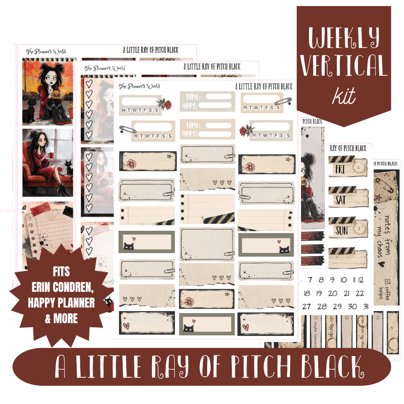 Weekly Vertical Planner Sticker Kit for Erin Condren - A Little Ray of ...