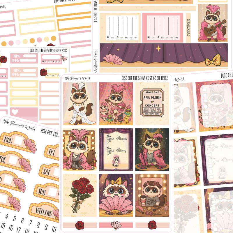Weekly Sticker Kit for Erin Condren KIT-055 The Life of a Show Floof ...