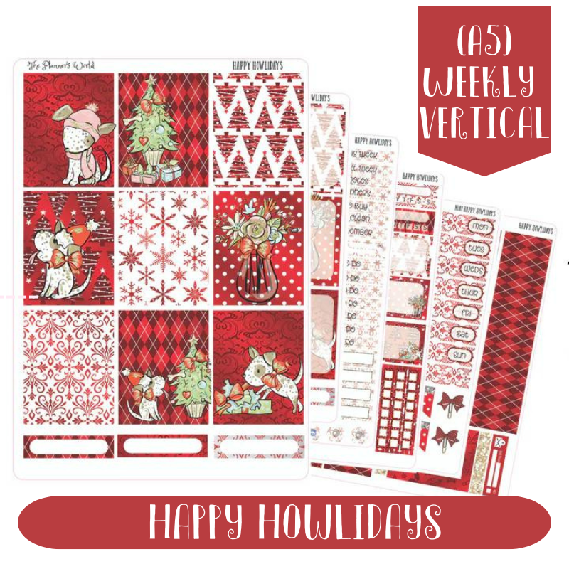 Vertical WEEKLY Planner Sticker Kit - Christmas stickers - Happy Howli ...
