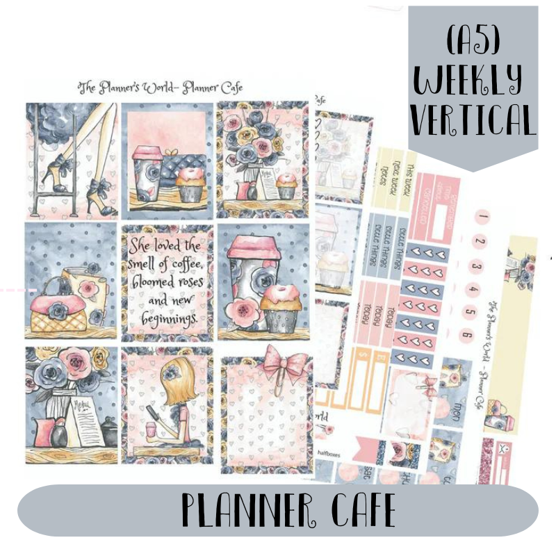 WEEKLY Vertical Planner Sticker Kit - Fits Erin Condren - Planner Cafe ...