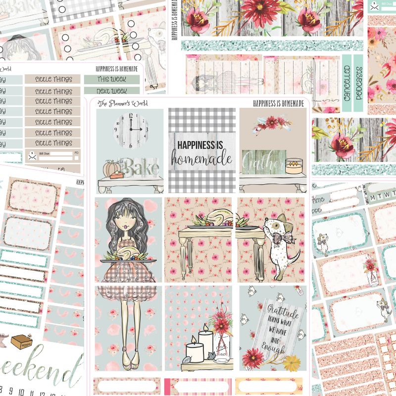 Thanksgiving Weekly Vertical Planner Sticker Kit for 7x9 standard vert ...