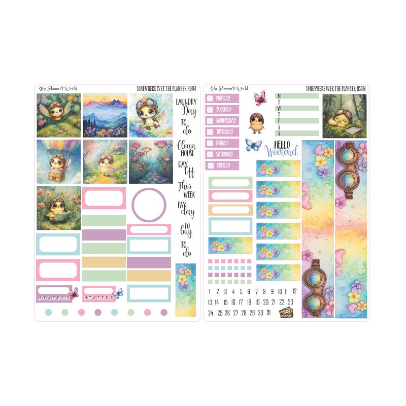 Hobonichi Cousin Planner Sticker Kit - Somewhere over the Planner - KI ...