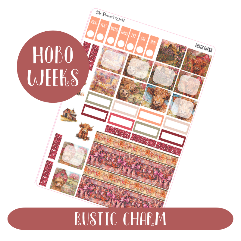 Cow Hobonichi Weeks Weekly Sticker Kit - KIT-048 WEEKS || Rustic Charm ...