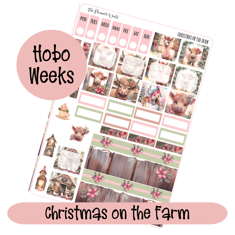 KIT-046 WEEKS || Christmas on the Farm - Hobonichi Weeks Sticker Kit ...