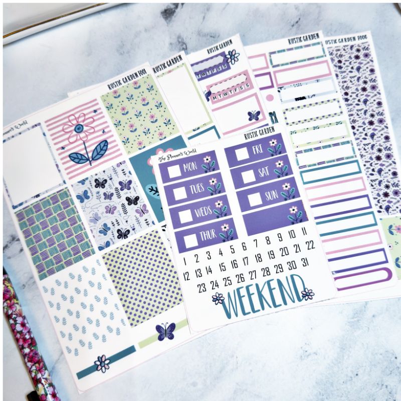 WEEKLY Vertical Planner Sticker Kit - KIT-139 Rustic Garden – The ...