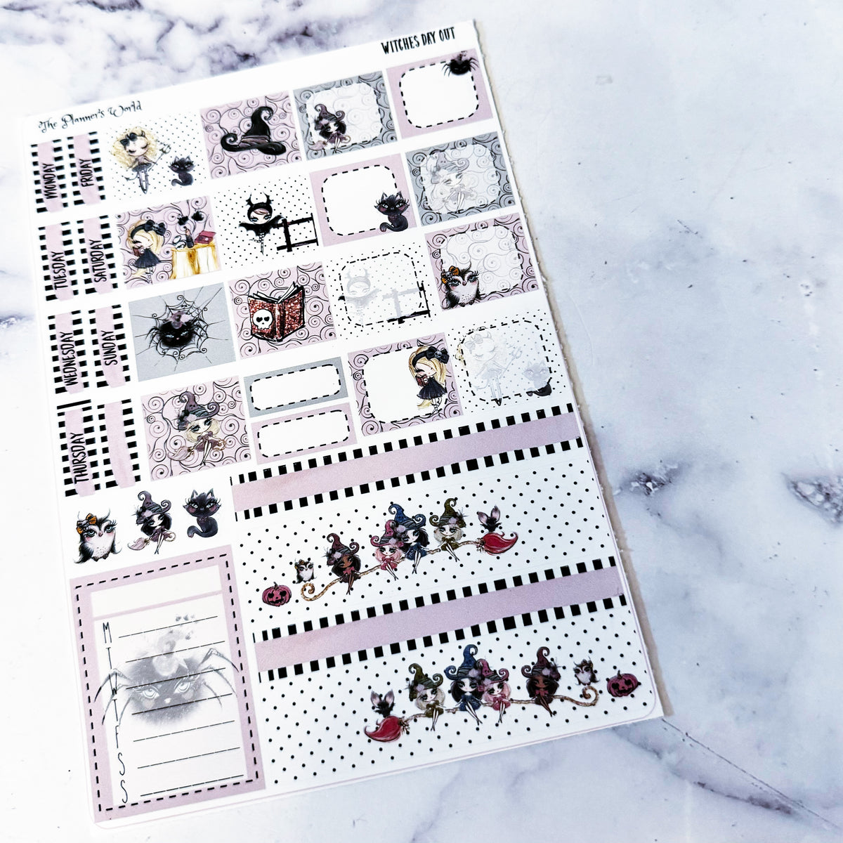 Halloween Hobonichi Weeks Weekly Sticker Kit – Kawaii Witch Planner St ...