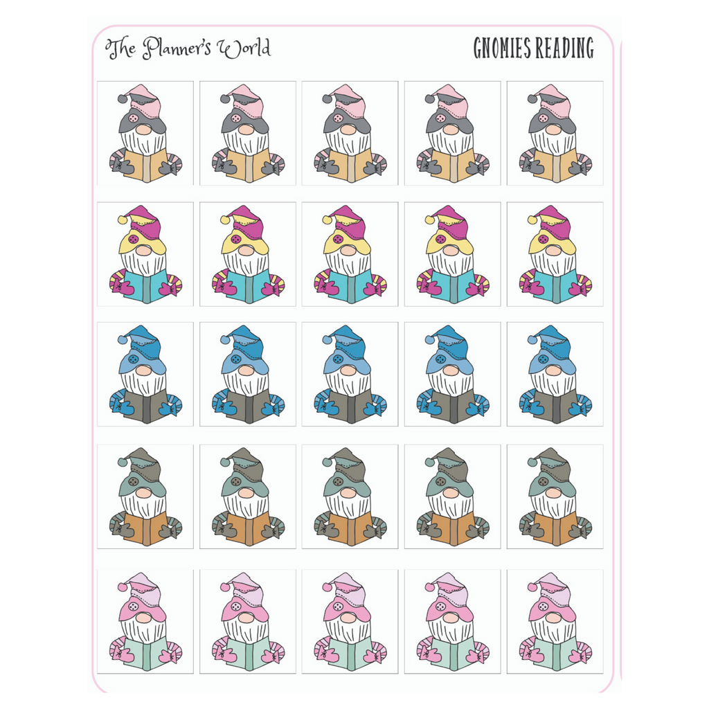 Gnomies Reading Stickers - Reading planner stickers - planner stickers - reading stickers - books stickers - The Planner's World