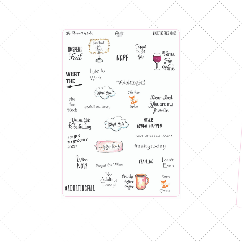 Sarcastic Funny Adulting Stickers - The Planner's World