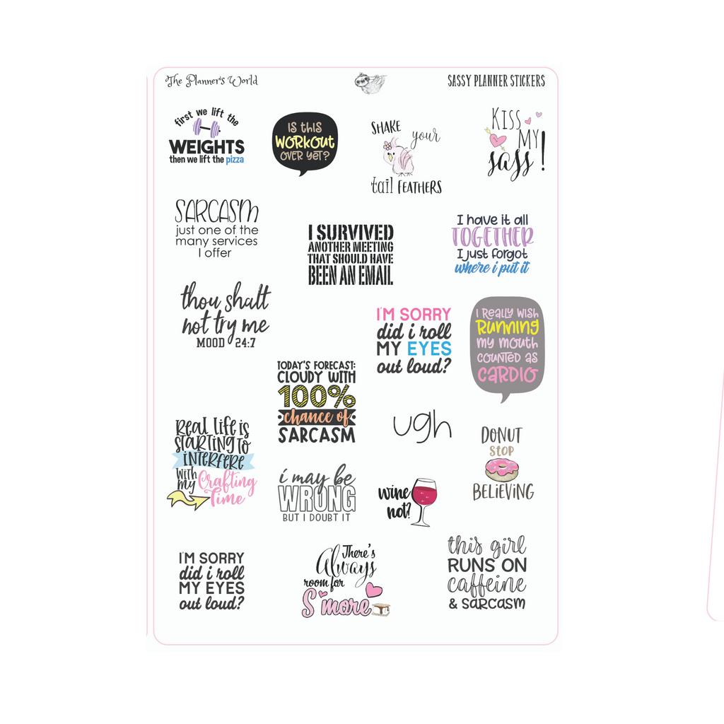 Snarky Saying adulting planner Stickers - The Planner's World