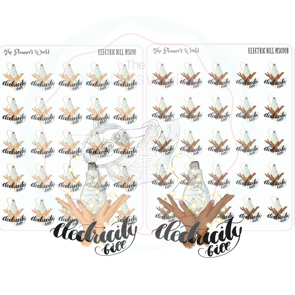 pay electricity bill planner stickers - The Planner's World