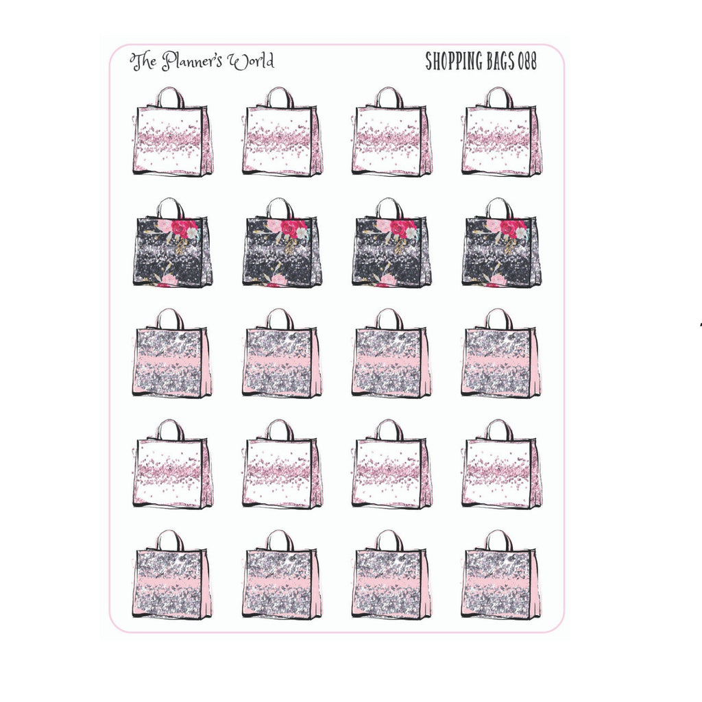 shopping bag planner stickers - shopping stickers - shopping planner stickers - cute stickers - shop til you drop stickers - black friday - The Planner's World