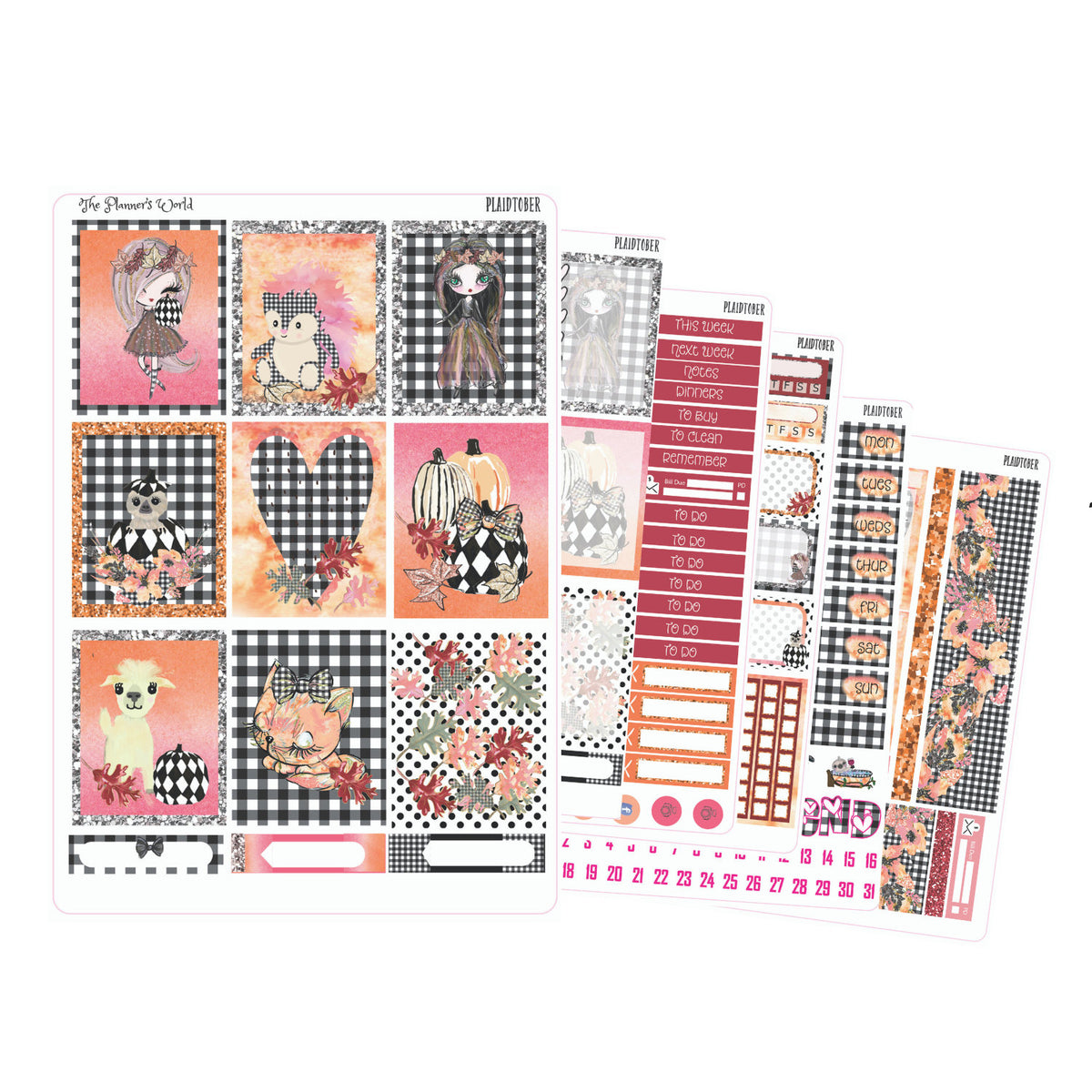 Autumn Vertical WEEKLY Planner Sticker Kit - A5 Vertical fits Erin Con ...