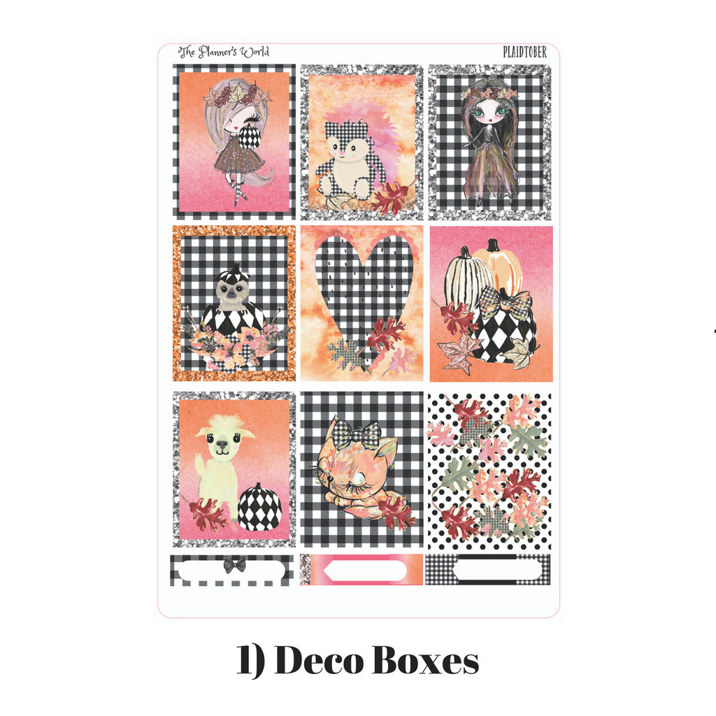 Plaidtober Weekly deluxe vertical Sticker Kit - The Planner's World