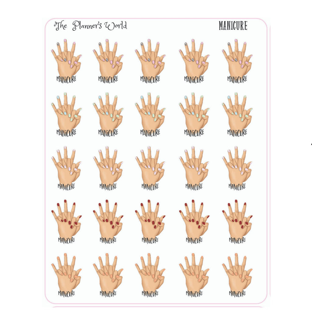 Manicure Planner Stickers - The Planner's World