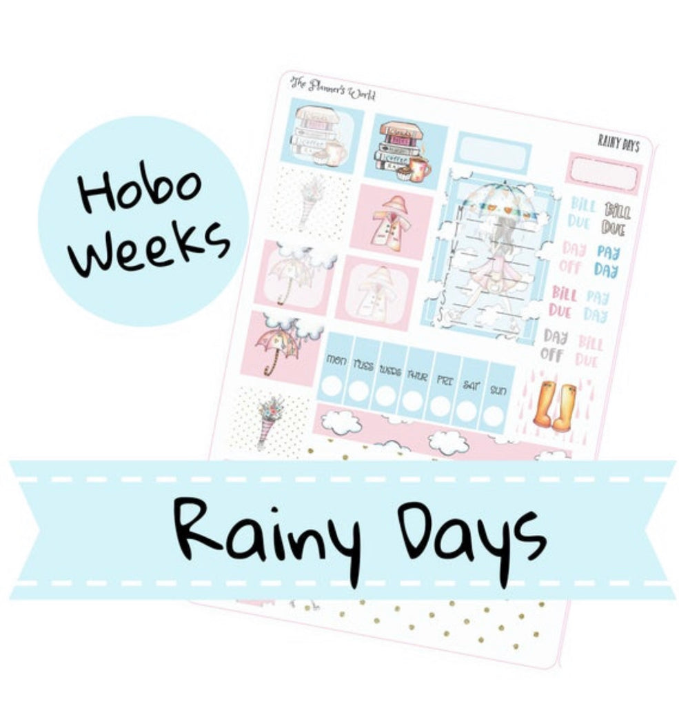 Rainy Days Hobonichi Weekly Planner Sticker Kit - Hobonichi Sticker kit - The Planner's World