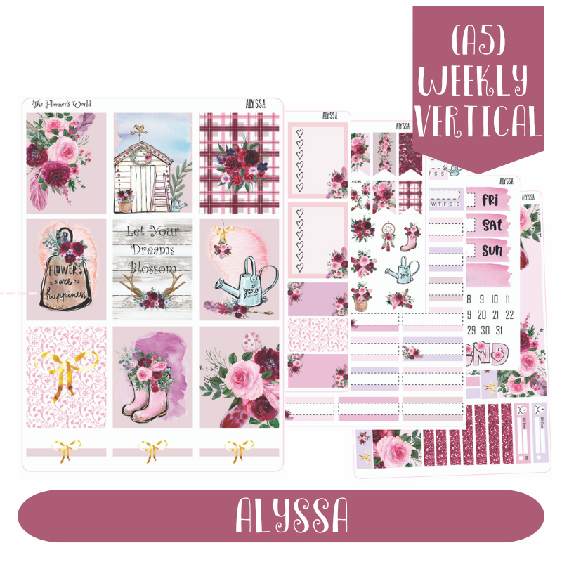 KIT-134 WEEKLY || Alyssa - WEEKLY Planner Sticker Kit – The Planner's World