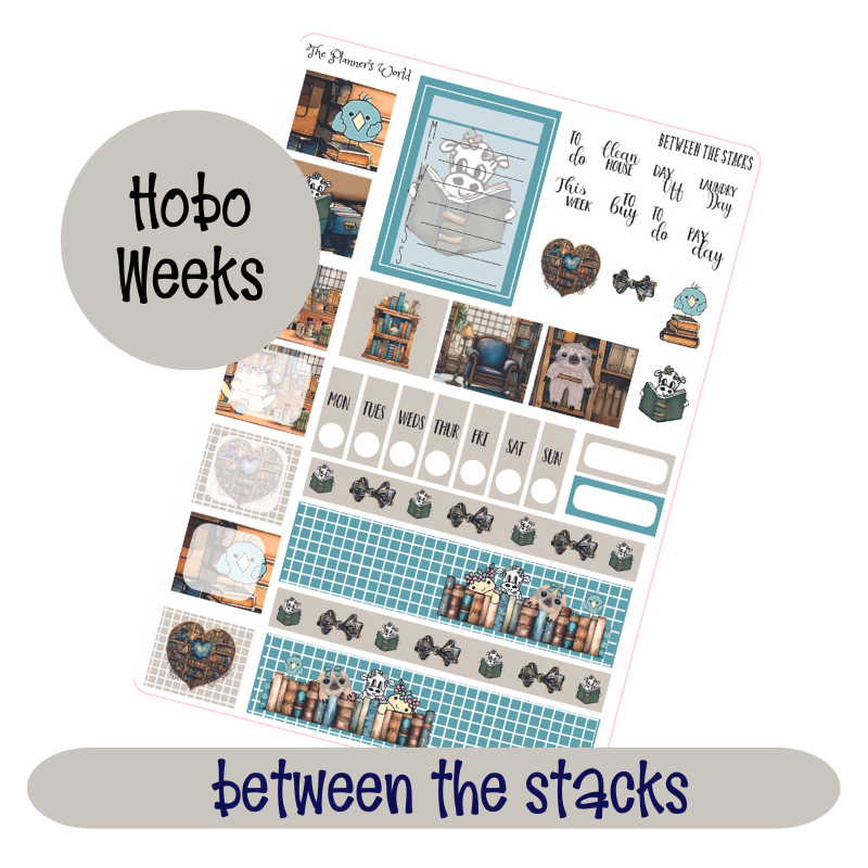 Hobonichi Weeks Sticker Kit -Book Lover Character Sticker Kit - Betwee ...