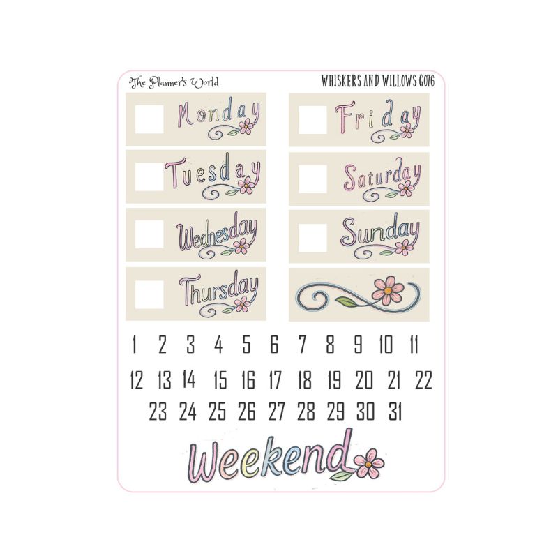 Planner Sticker Kit Vertical Weekly Stickers A5 Stickers - Whiskers an ...