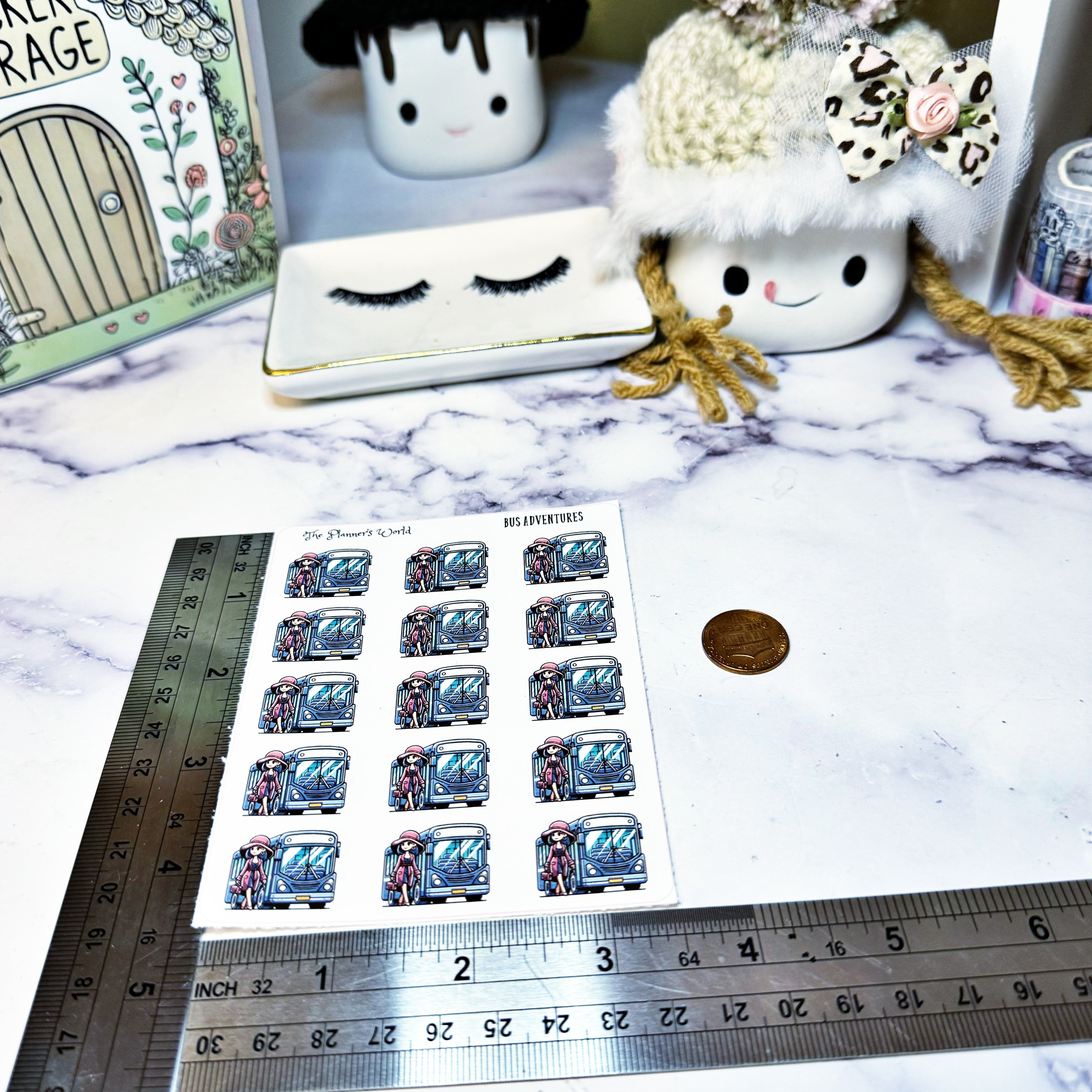 Travel Line Bus Sticker Travel Planner Stickers - City Bus - Bus Adventures Planner Stickers ...