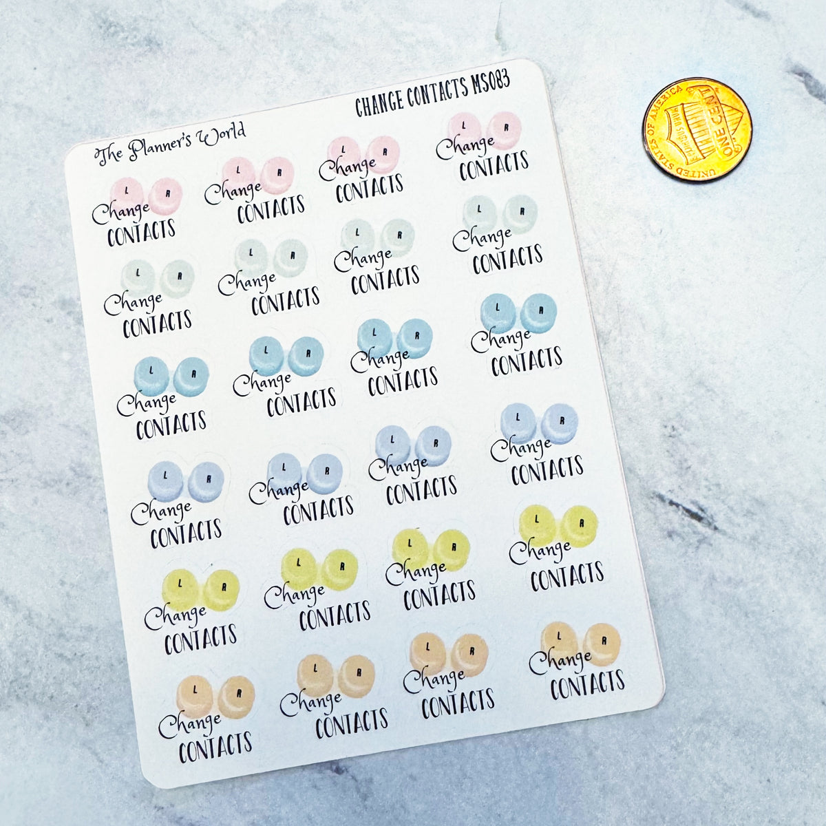 Contact Lens Planner Stickers - Deco-014 – The Planner's World