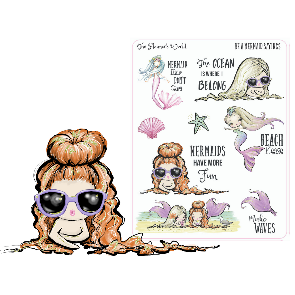 Be a Mermaid Sayings Planner Stickers - The Planner's World