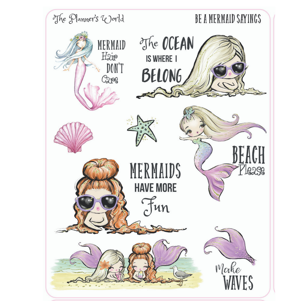 KIT-201 || Be a Mermaid SCRIPT sayings planner stickers – The Planner's ...