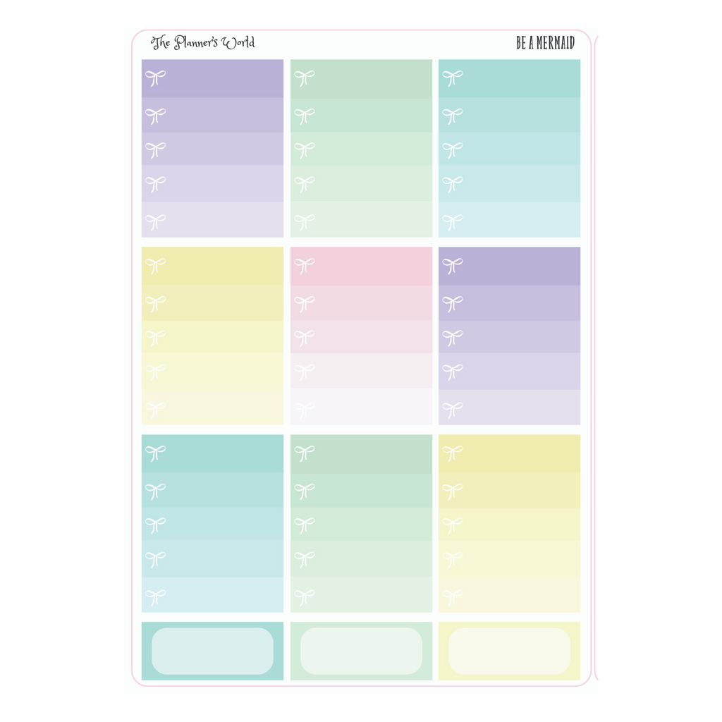 Be a Mermaid weekly vertical Sticker Kit - The Planner's World