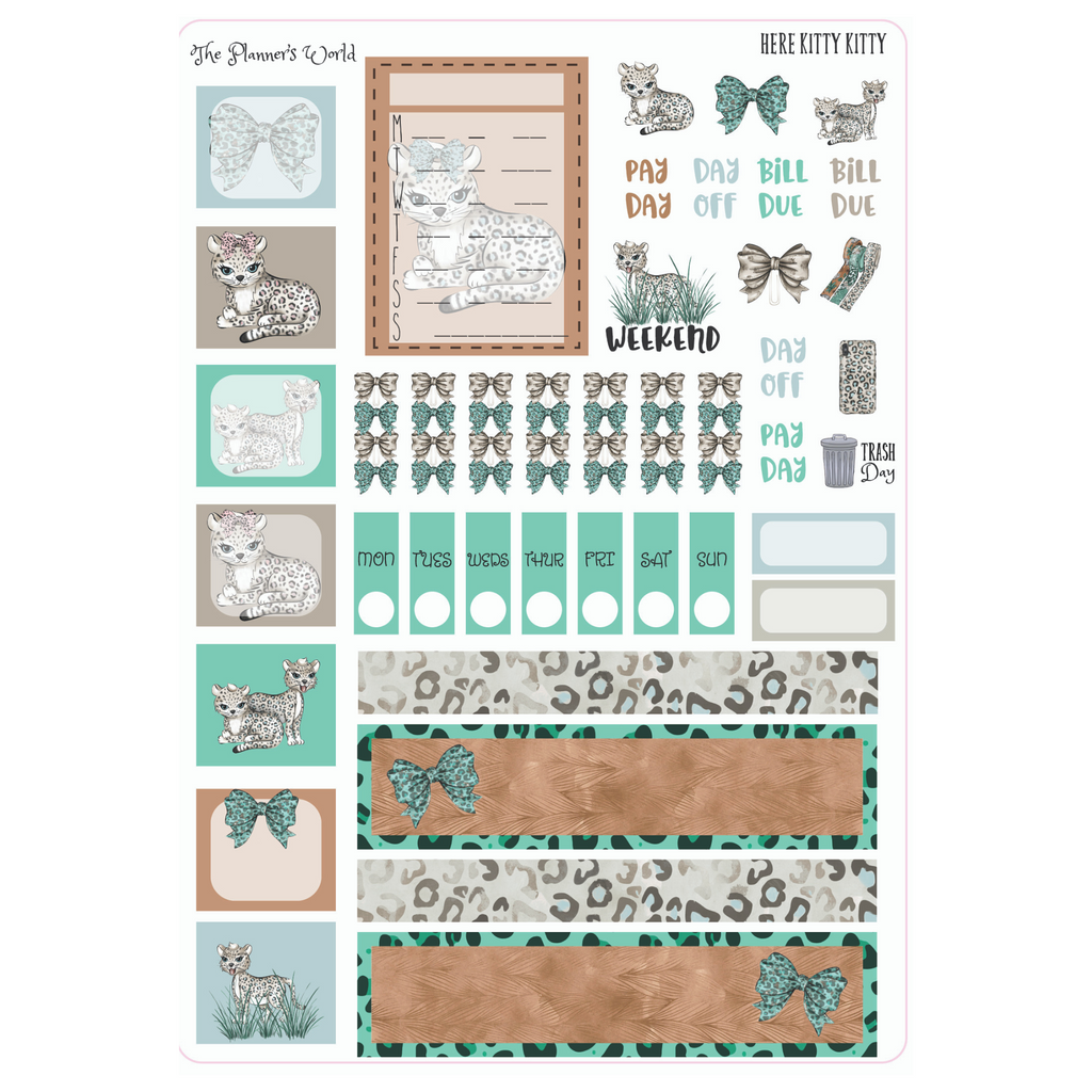 Here Kitty Kitty Hobonichi Weeks Sticker Kit - The Planner's World