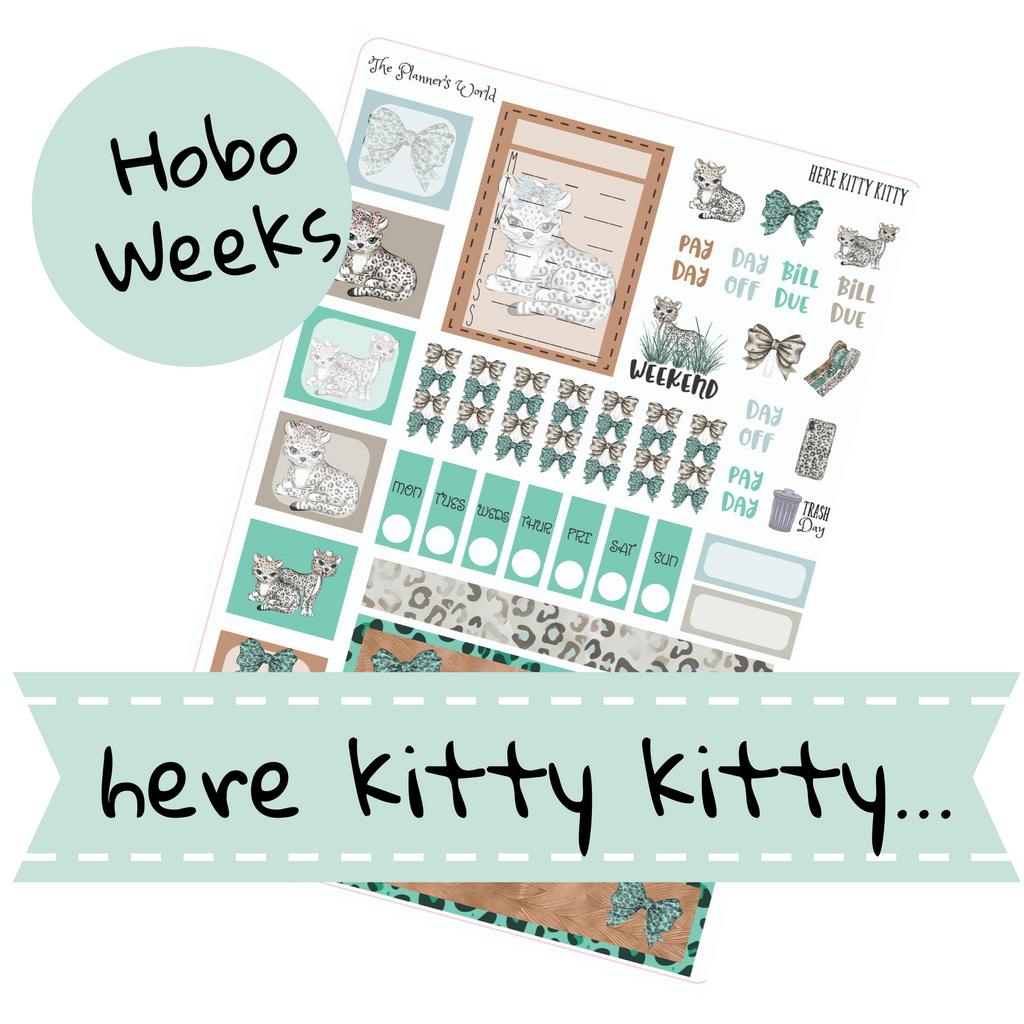 Here Kitty Kitty Hobonichi Weeks Sticker Kit - The Planner's World