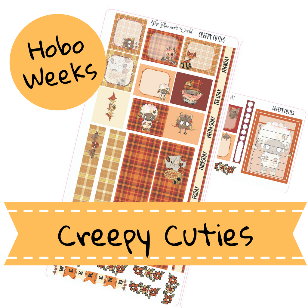 Hobonichi Weekly Planner Sticker Kit - Creepy Cuties Hobonichi Sticker kit - The Planner's World