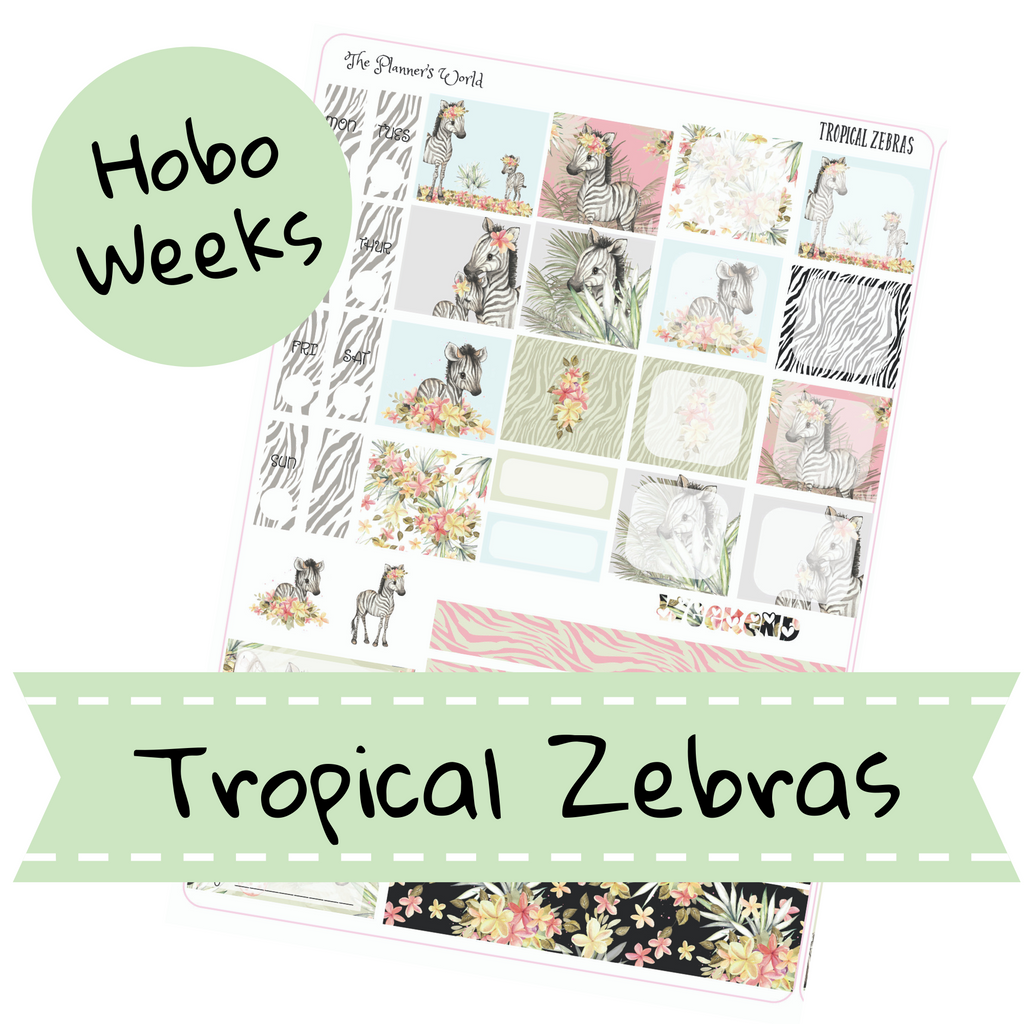 Hobonichi Weeks weekly kit / Tropical Zebras Sticker kit - The Planner's World