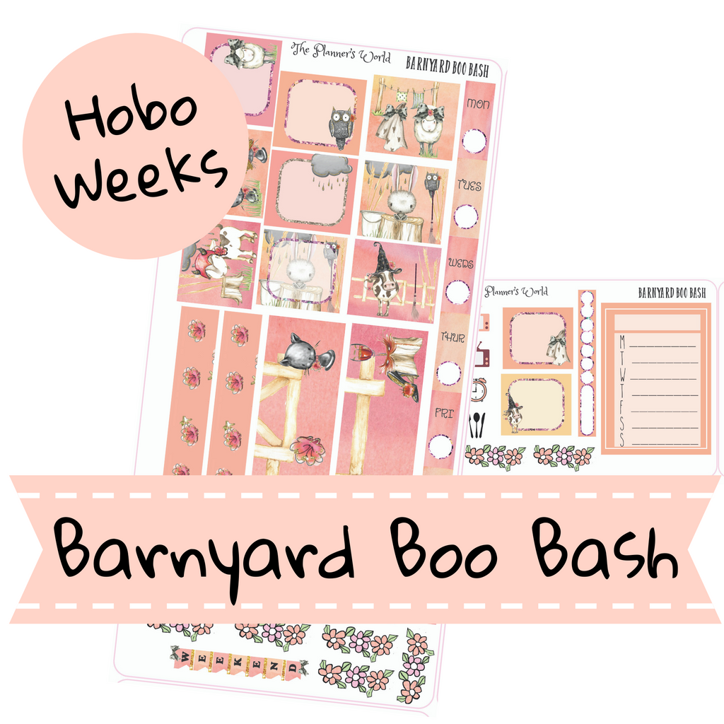 Hobonichi - Barnyard Boo Bash Hobonichi Sticker kit - The Planner's World