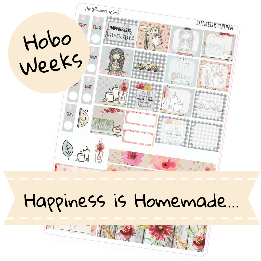 Hobonichi Weeks weekly kit / Happiness is Homemade Sticker kit / Thanksgiving Hobonichi Weeks Kit - The Planner's World