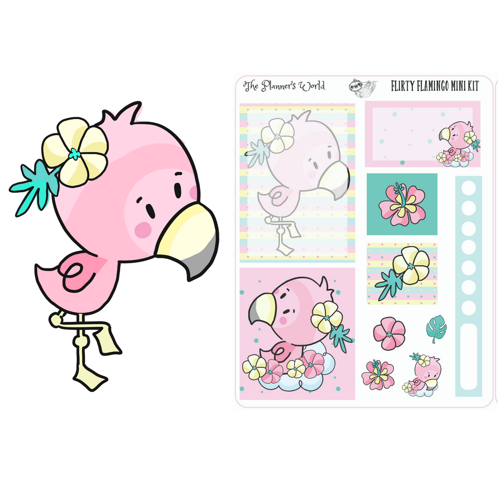 Flirty Flamingo Micro Kit Planner Stickers - The Planner's World