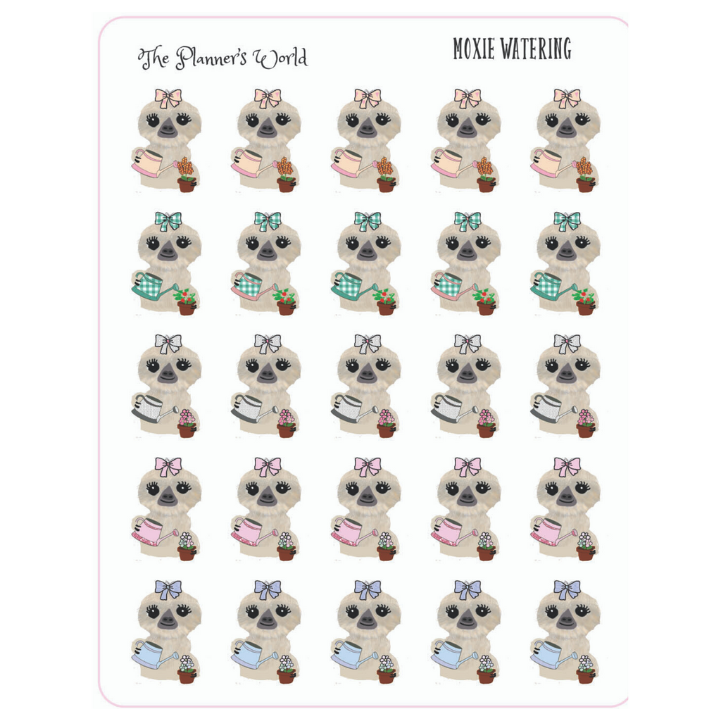Moxie Watering Plants Planner Stickers - The Planner's World