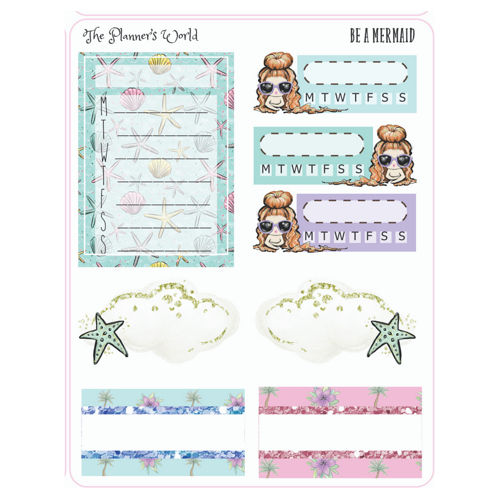 Be a Mermaid Micro Kit Planner Stickers - The Planner's World