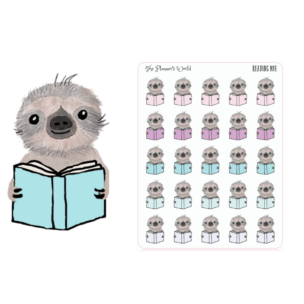 Moe Reading Stickers - Reading planner stickers - planner stickers - reading stickers - books - reading - The Planner's World