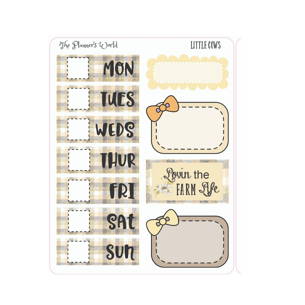 Little Cows Micro Kit Planner Stickers - The Planner's World