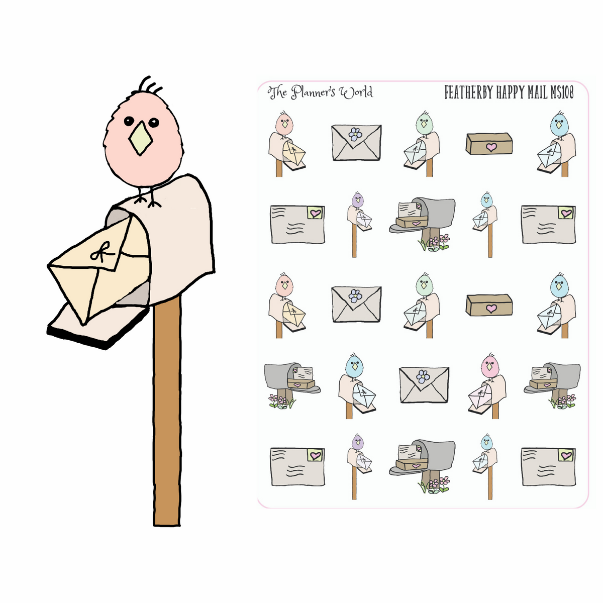 Happy Mail Planner stickers - Featherbies – The Planner's World