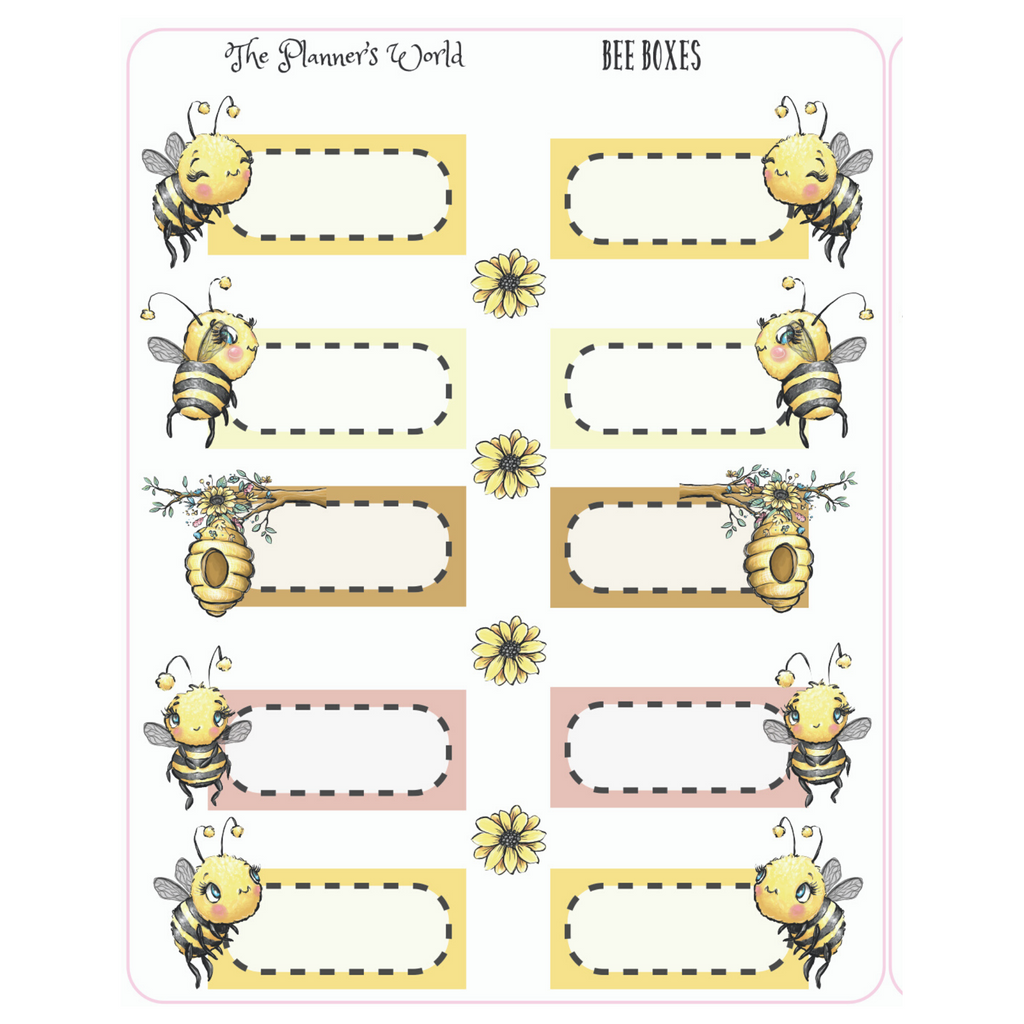 Bee Boxes Planner Stickers - The Planner's World