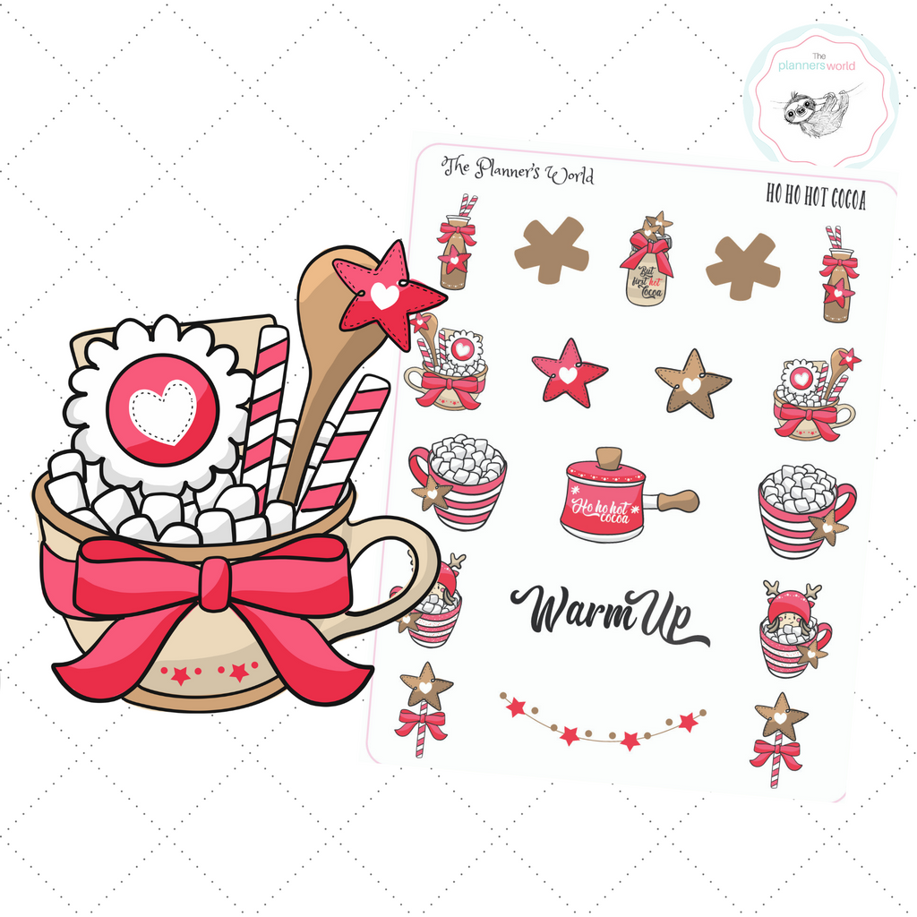 Ho Ho Hot Cocoa Planner Stickers - The Planner's World