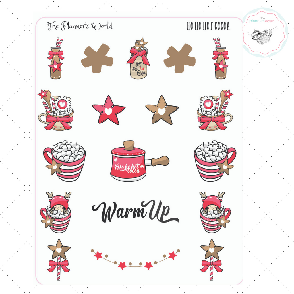 Ho Ho Hot Cocoa Planner Stickers - The Planner's World