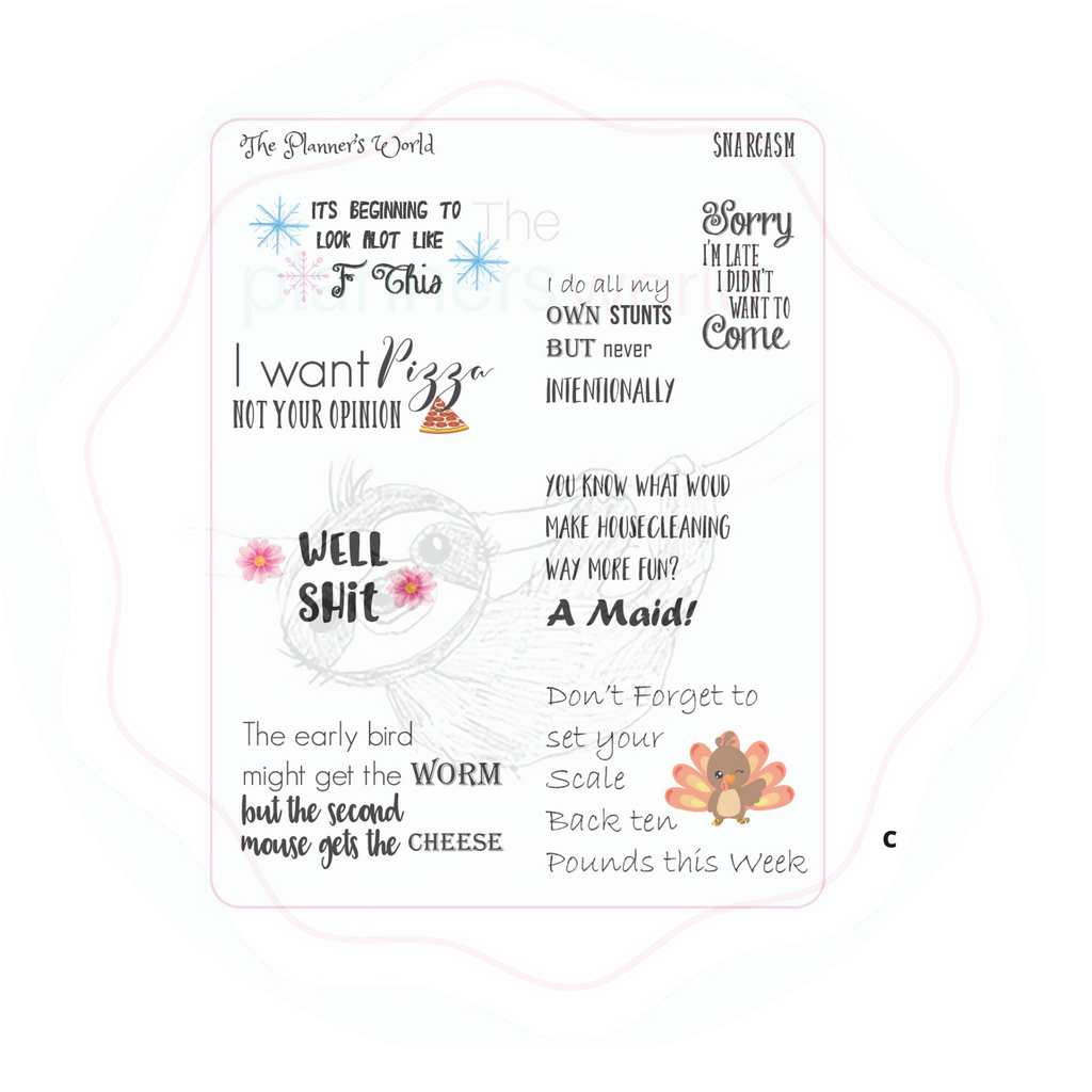 Snarcasm planner stickers - The Planner's World