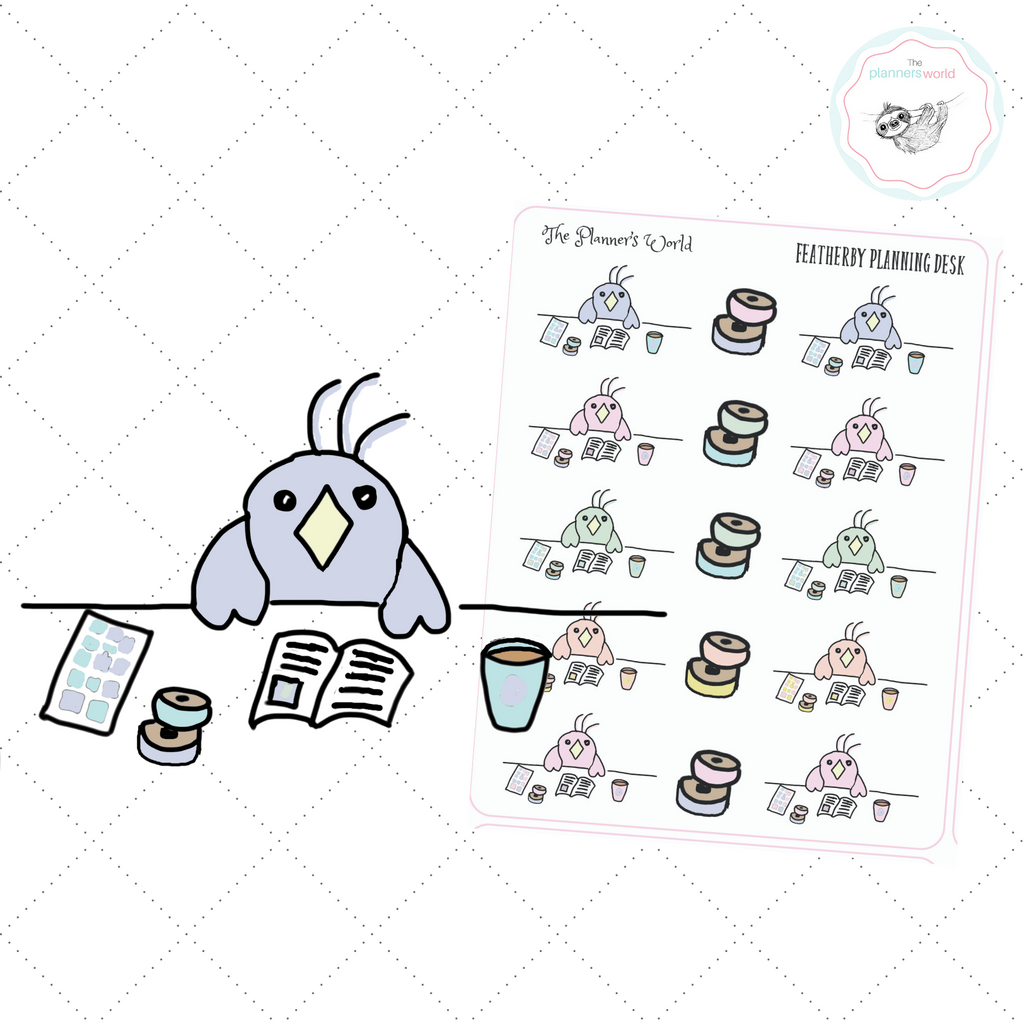Office Planner Stickers - Featherbies Desk Stickers - work stickers - The Planner's World