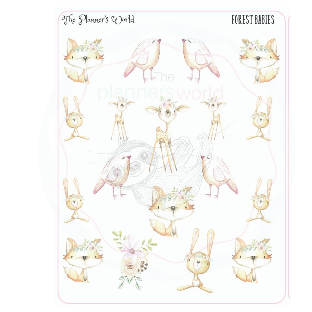Forest Babies Deco stickers - Fox planner stickers - deer stickers - rabbit stickers - The Planner's World