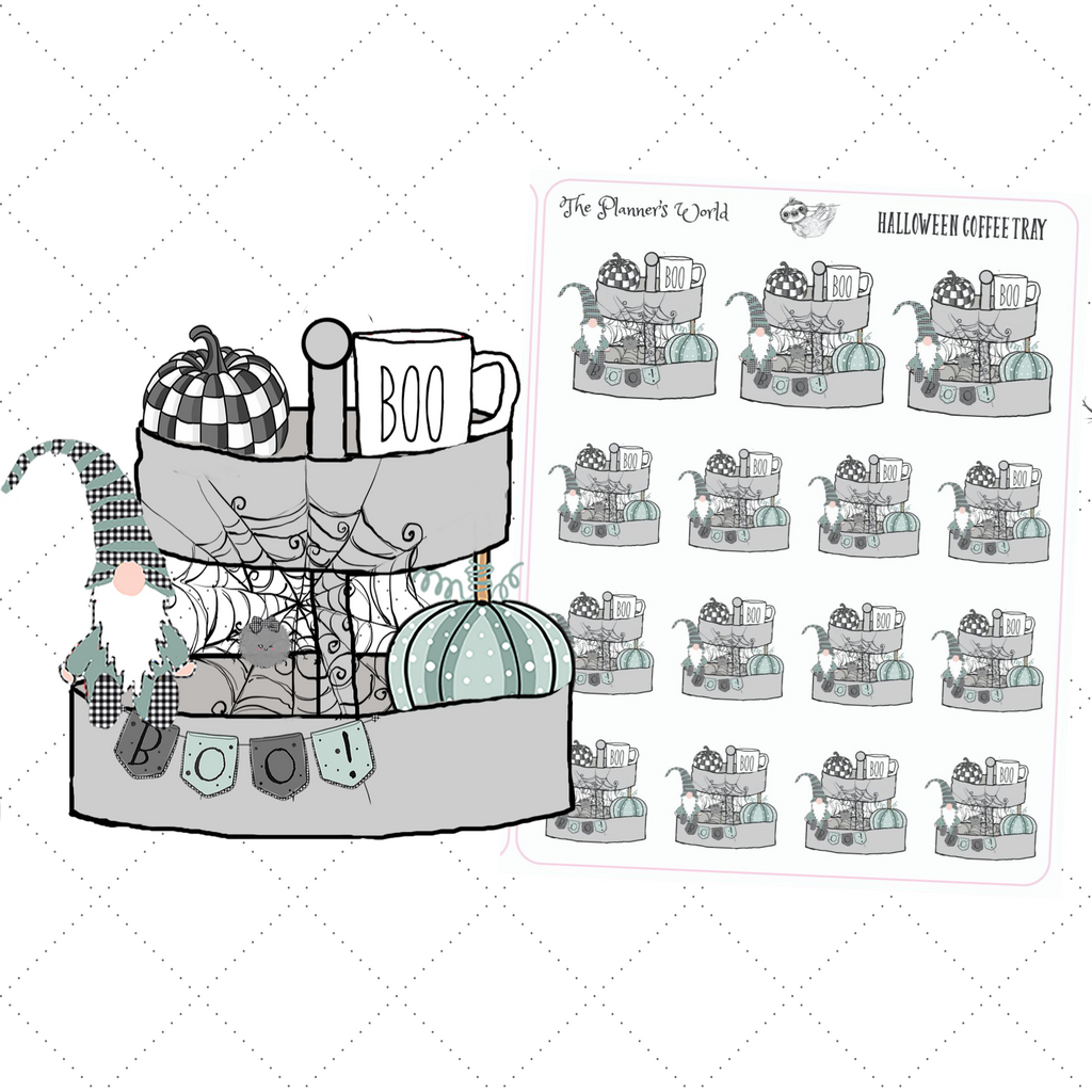Halloween Coffee Tray Planner Stickers - farmhouse stickers - The Planner's World