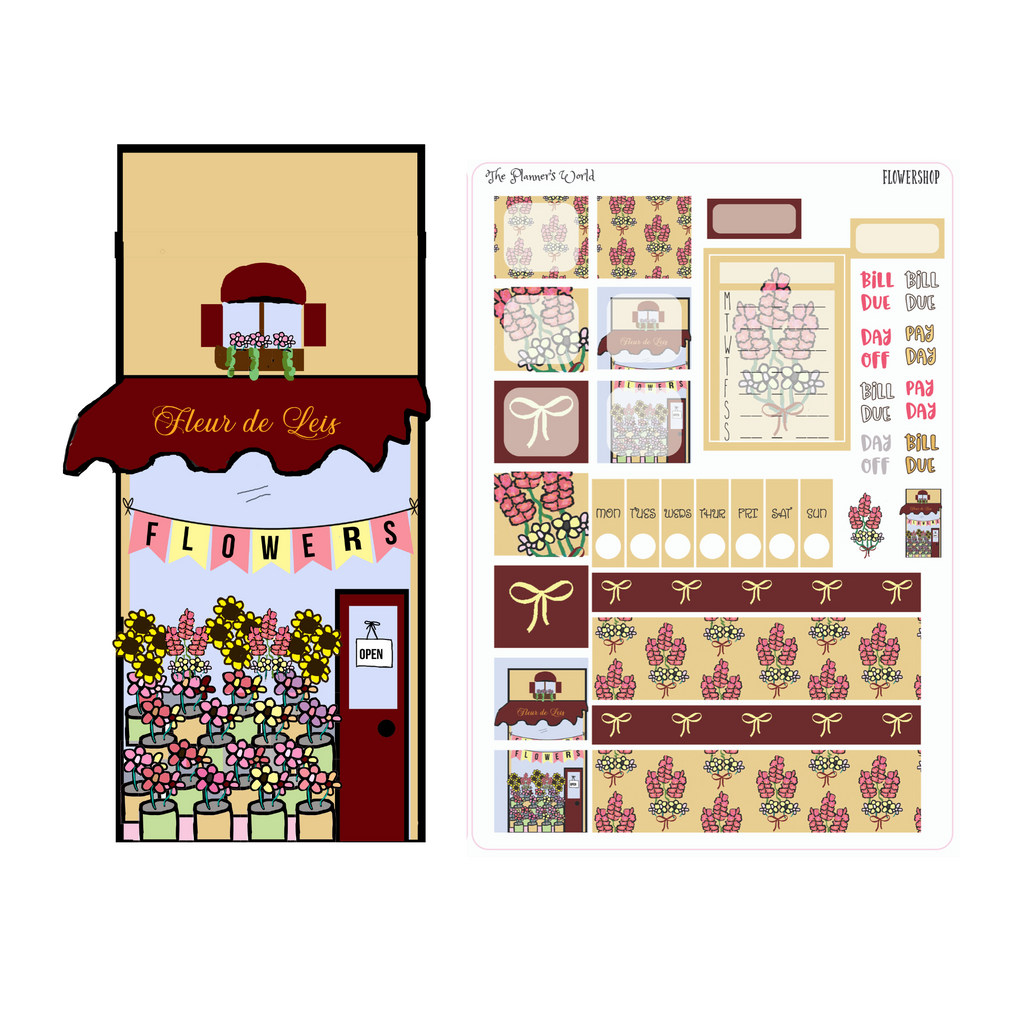 Flower Shop Hobonichi Weekly Planner Sticker Kit - The Planner's World