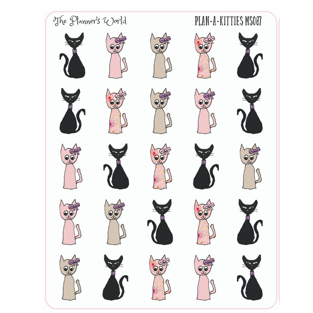cat planner stickers - pet Stickers - The Planner's World