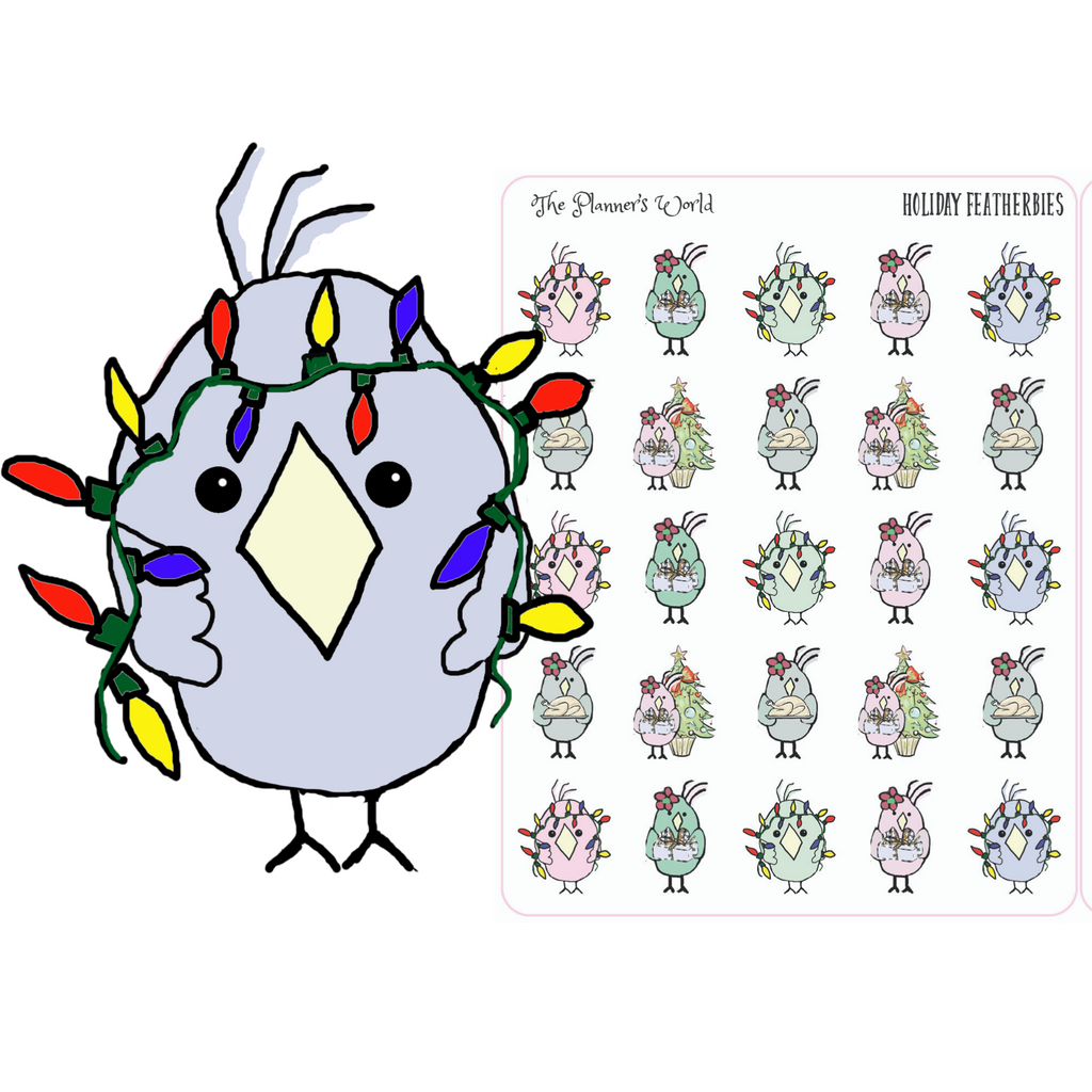 Featherbies Holiday Christmas Planner Stickers - The Planner's World