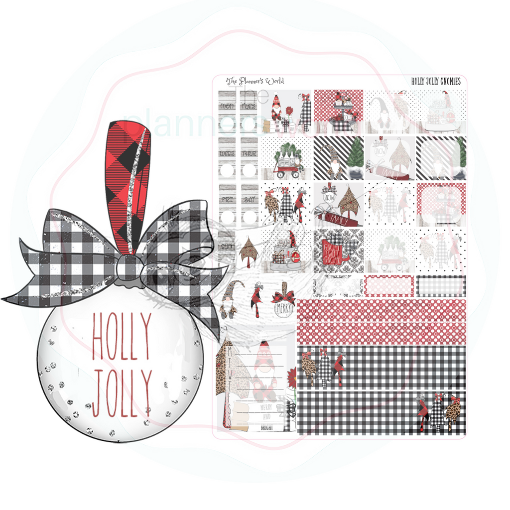 Hobonichi Weeks weekly kit / Holly Jolly Gnomes Sticker kit - The Planner's World